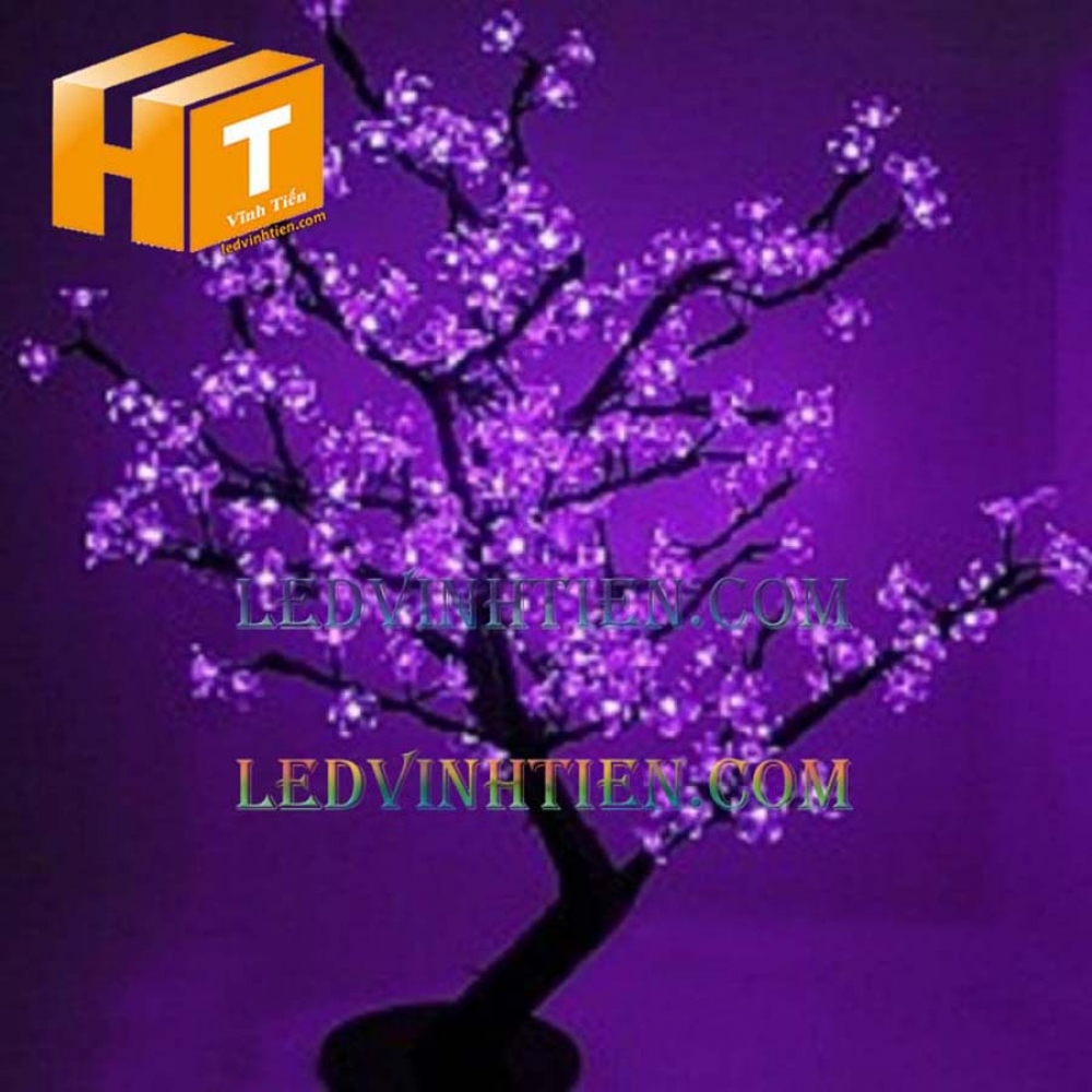 Cây hoa đèn led 1.5m màu tím
