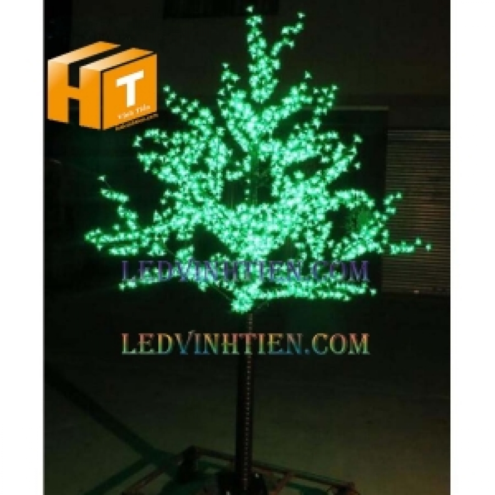 Hoa mai đèn led 4m xanh lá