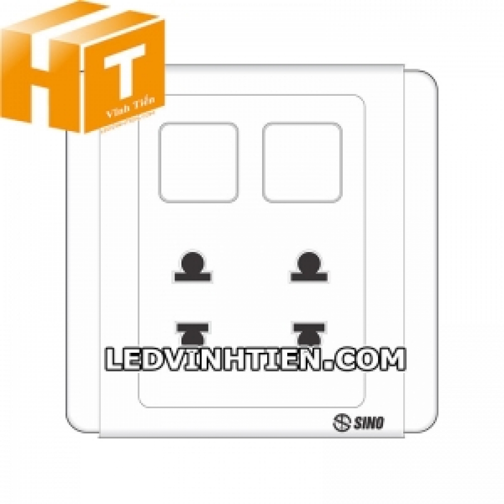 Ổ cắm đôi 2 chấu 2 lỗ S66U2/XX Sino