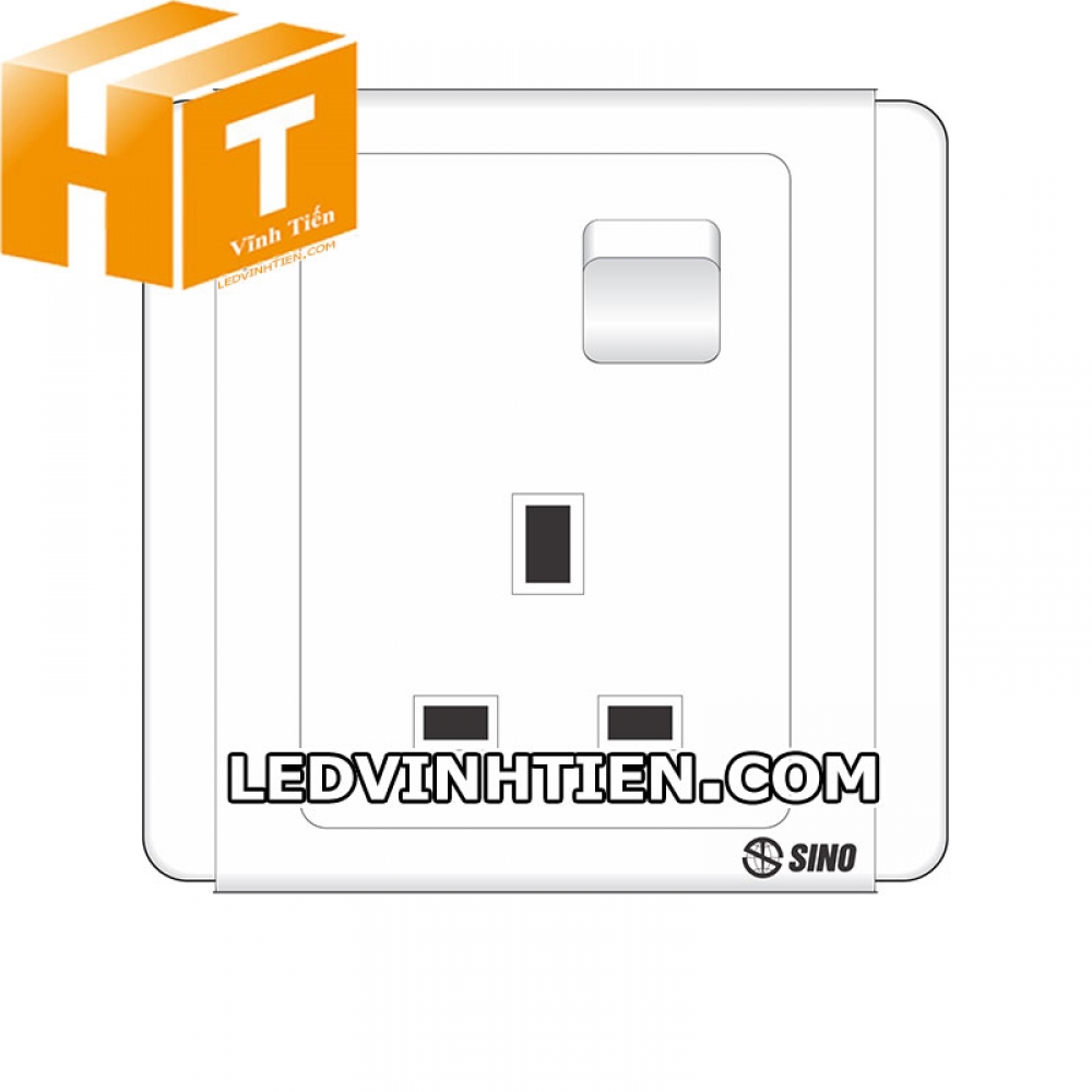 Ổ cắm 3 chấu vuông 1 công tắc S6613S Sino Vanlock