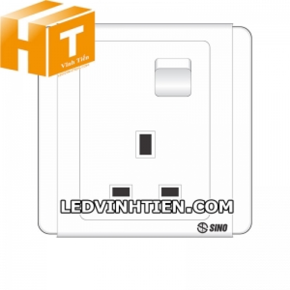 Ổ cắm 3 chấu vuông 1 công tắc S6613S Sino Vanlock