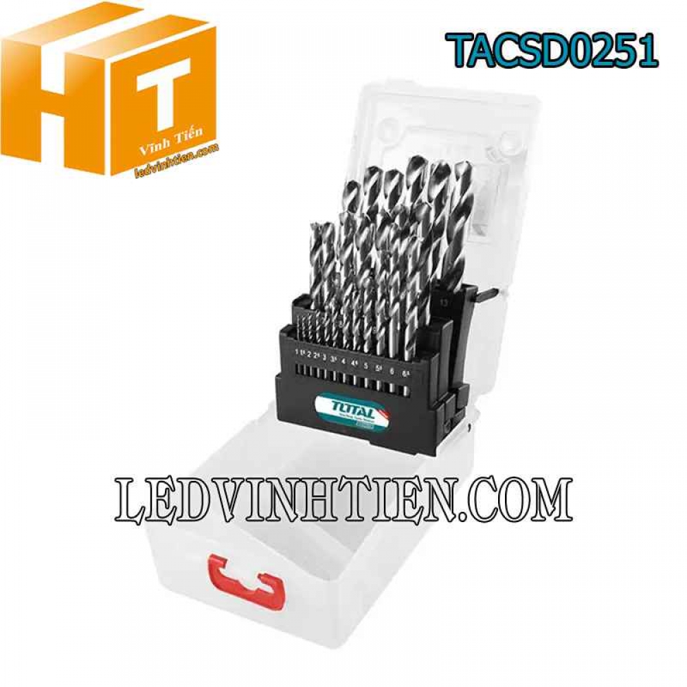 Bộ 25 mũi khoan sắt Total TACSD0251