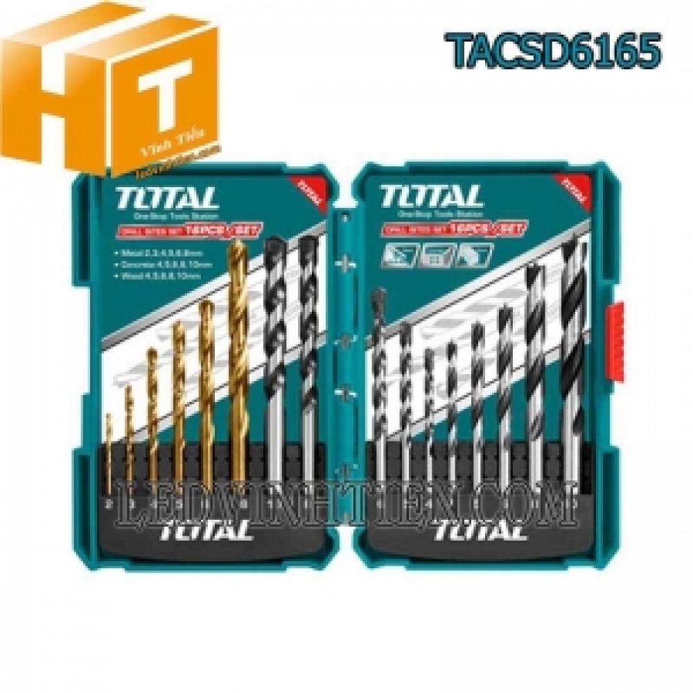 Bộ mũi khoan đa năng 16 chi tiết Total TACSD6165