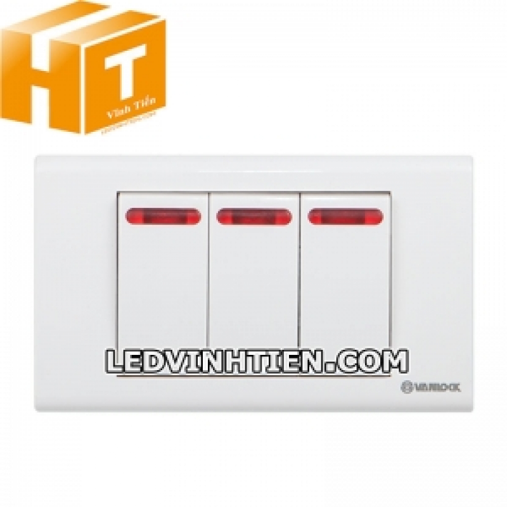 Công tắc 2 nút 1 chiều, 1 nút 2 chiều đèn đỏ Sino Vanlock
