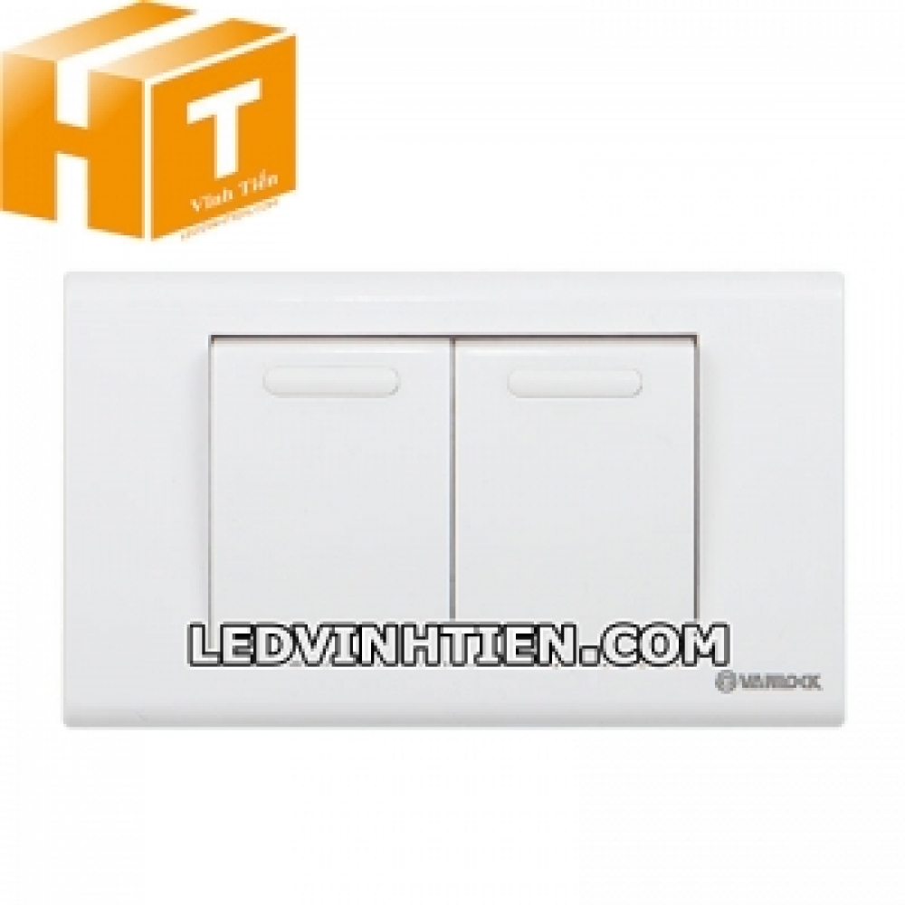 Công tắc đôi 1 chiều phím lớn Sino Vanlock