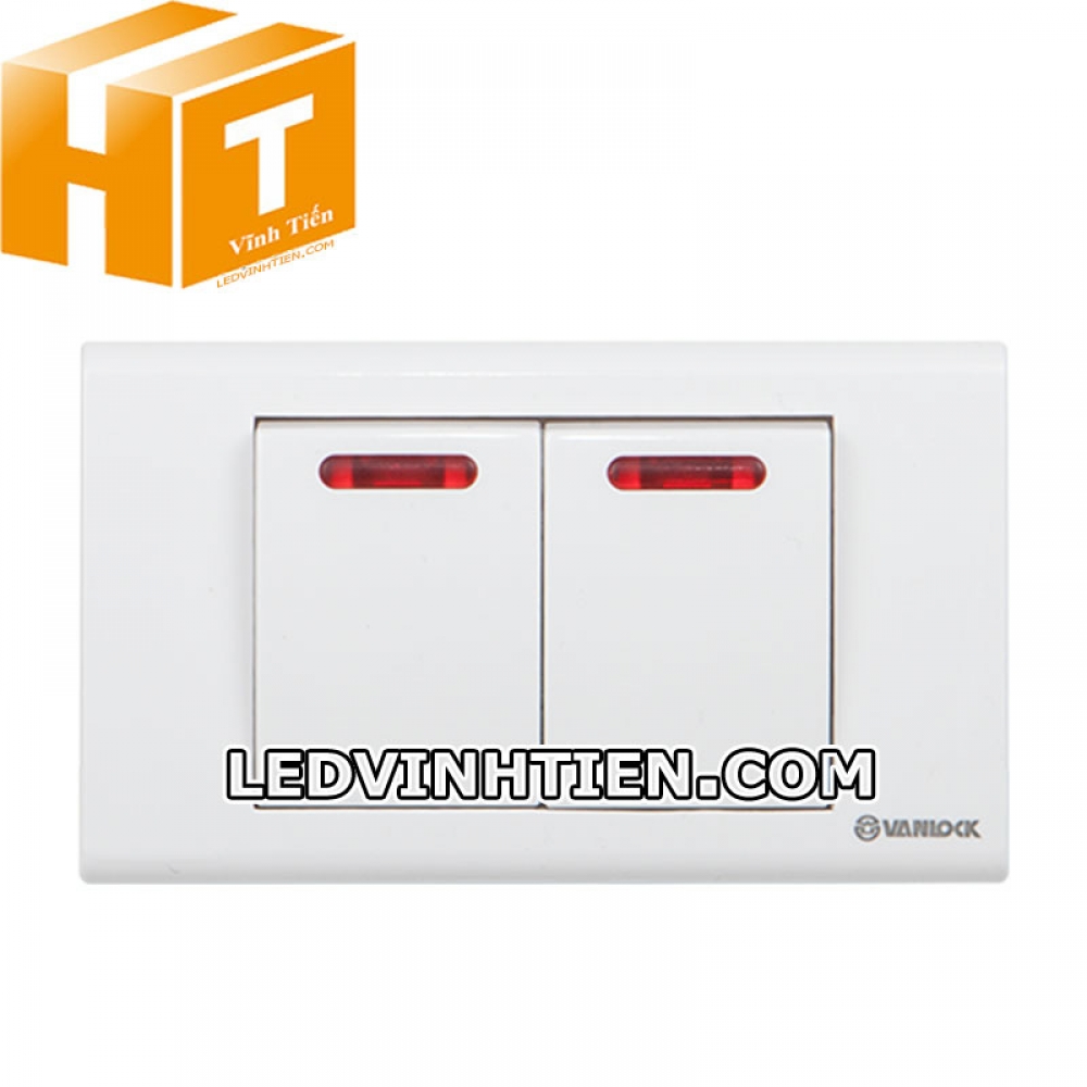 Công tắc 1 nút 1 chiều, 1 nút 2 chiều đèn đỏ Sino Vanlock