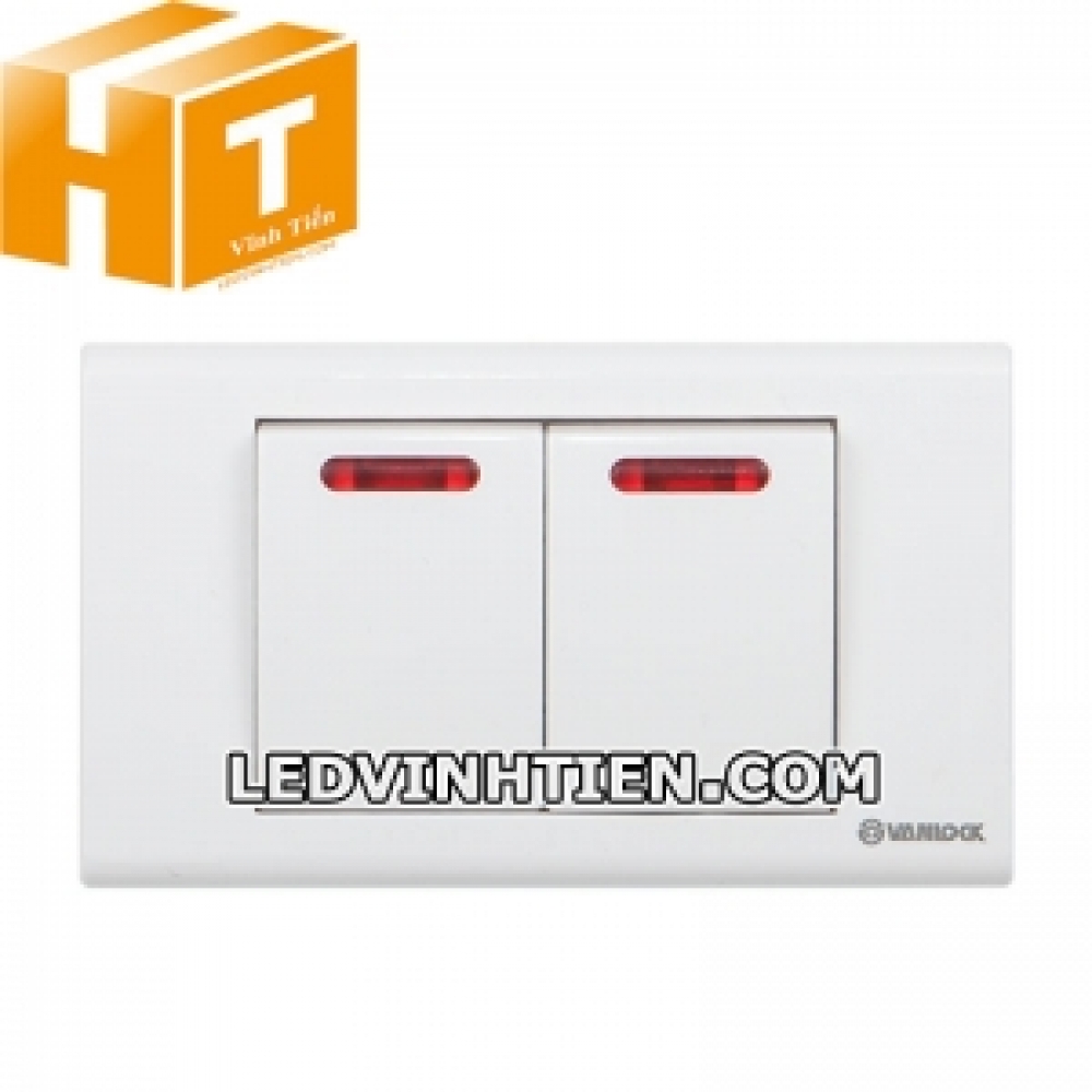 Công tắc 1 nút 1 chiều, 1 nút 2 chiều đèn đỏ Sino Vanlock