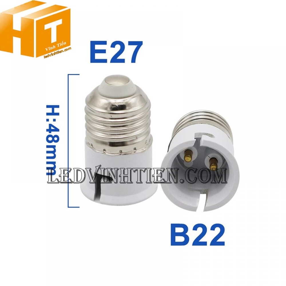 Đầu chuyển đổi đui xoáy từ E27 sang B22