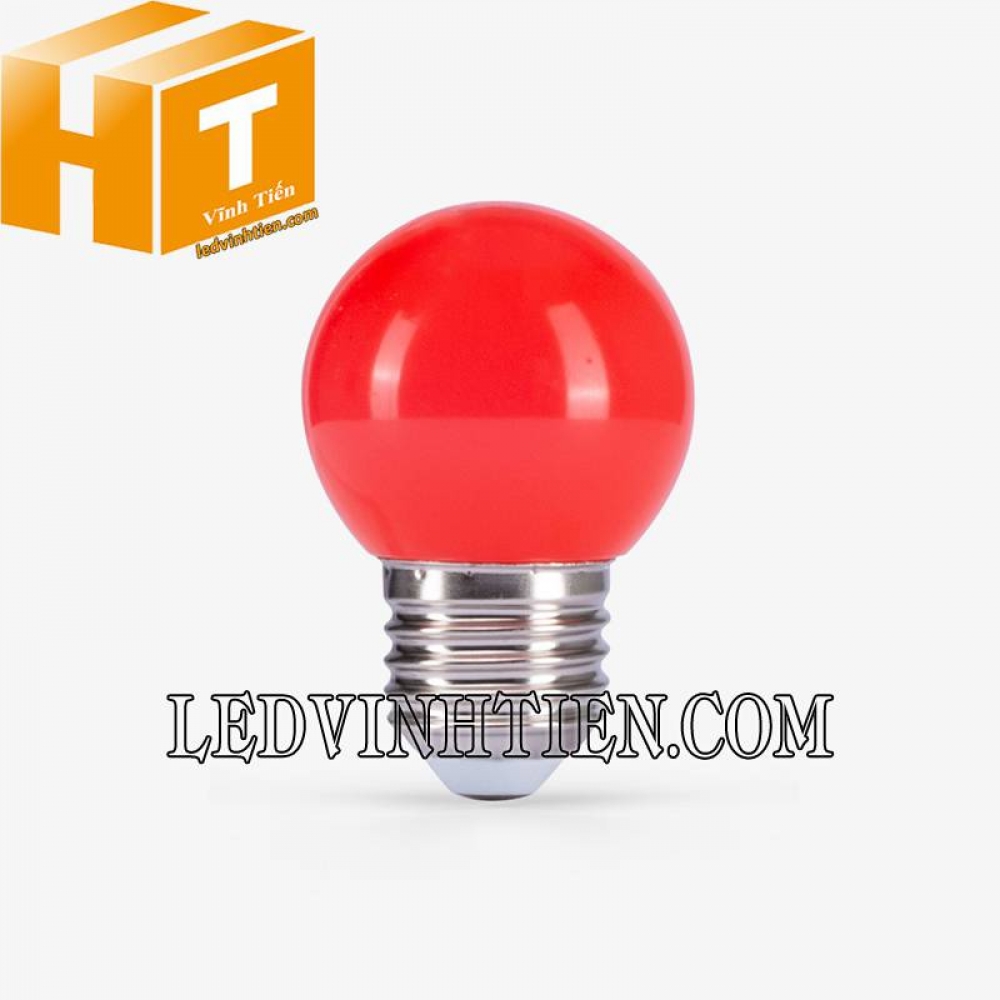 Đèn LED bulb tròn màu đỏ A45R 1W Rạng Đông