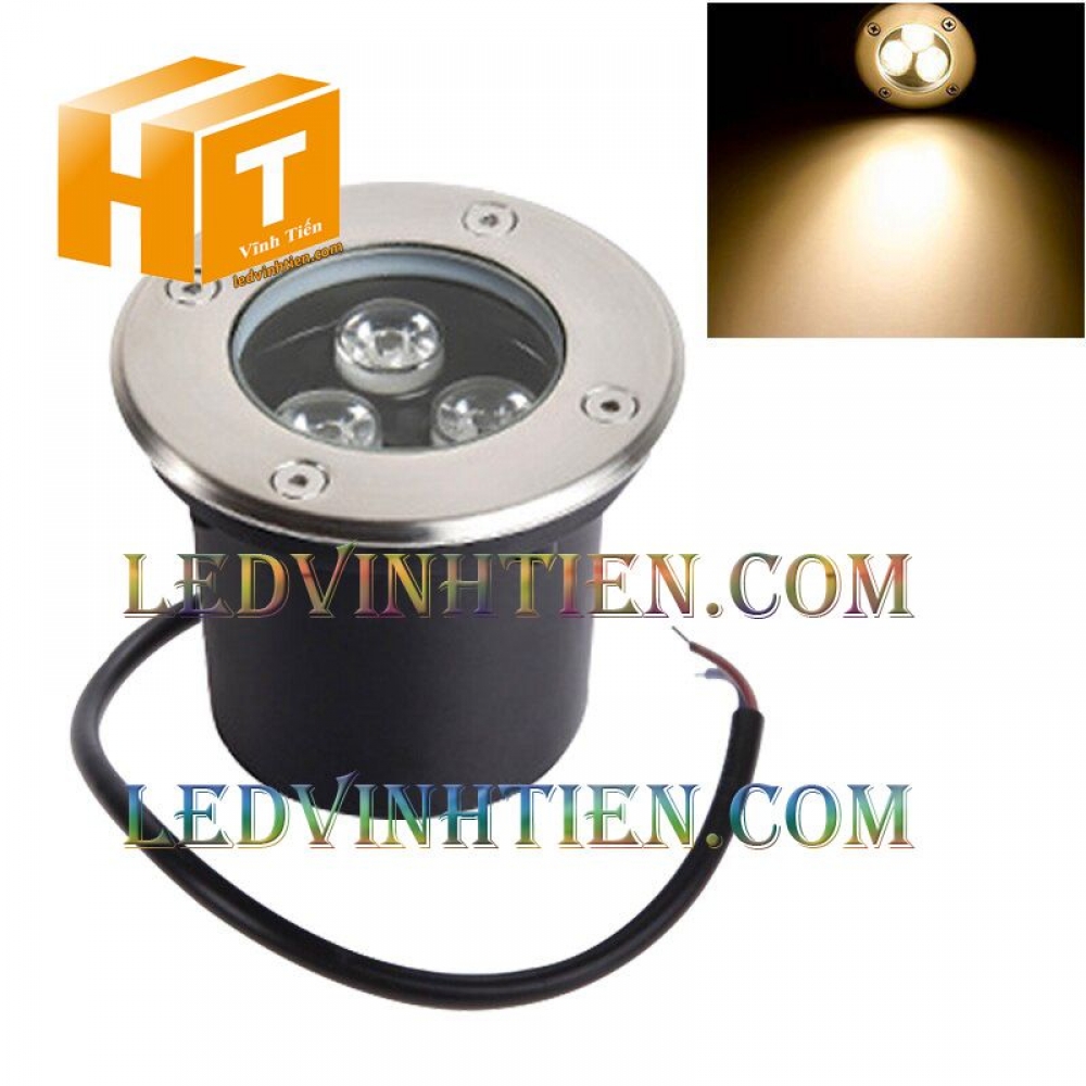 Đèn led âm đất 3W màu vàng