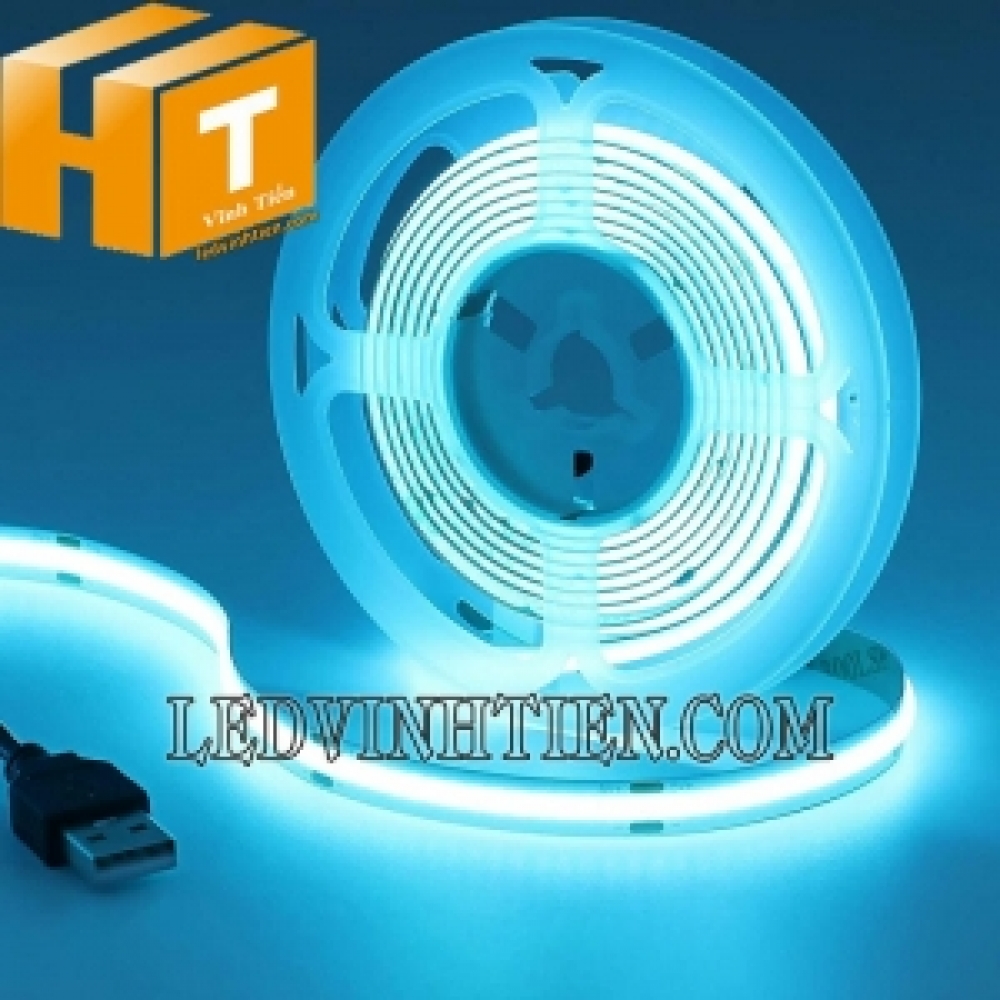 Đèn led dây COB 5V màu xanh ngọc