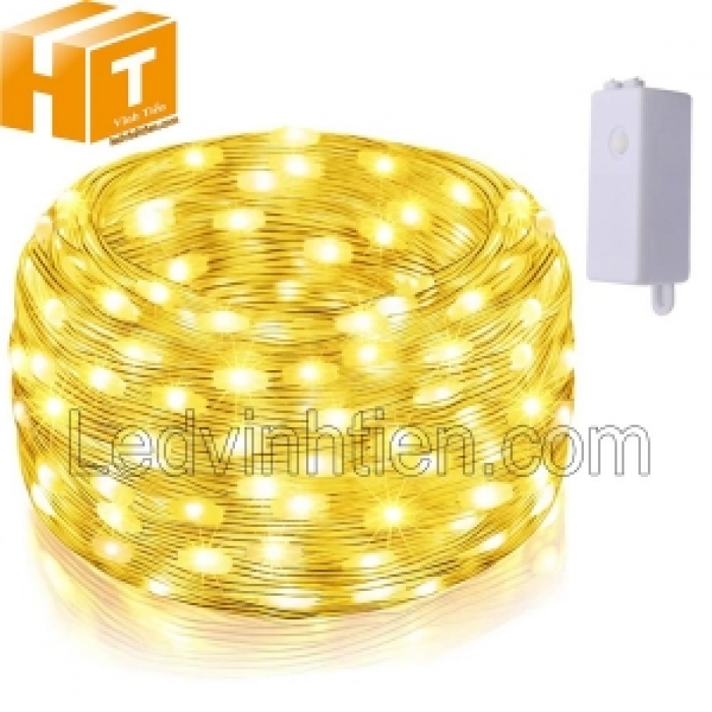 Đèn led dây hạt gạo 100m màu vàng