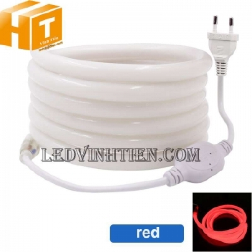 Đèn led dây neon flex 220V ống tròn màu đỏ