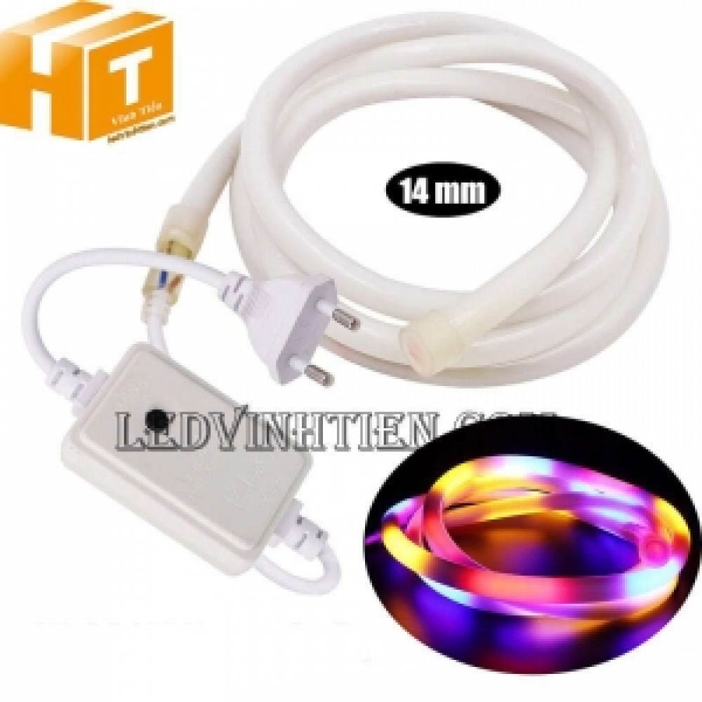 Đèn led dây neon flex 220V ống tròn RGB