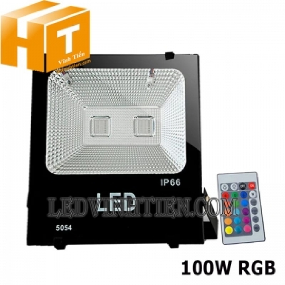 Đèn pha led 100W đổi màu