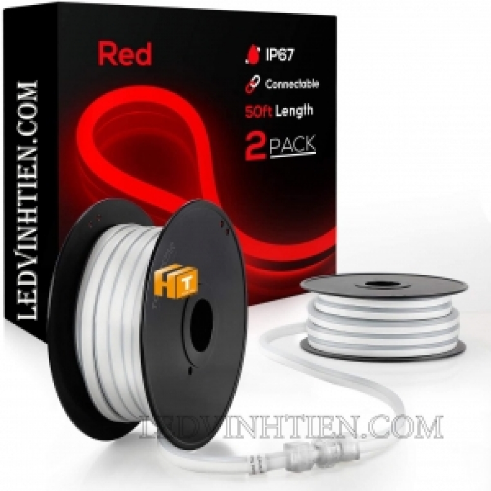 Led Dây Neon Flex 220V Cuộn 100m Màu Đỏ 