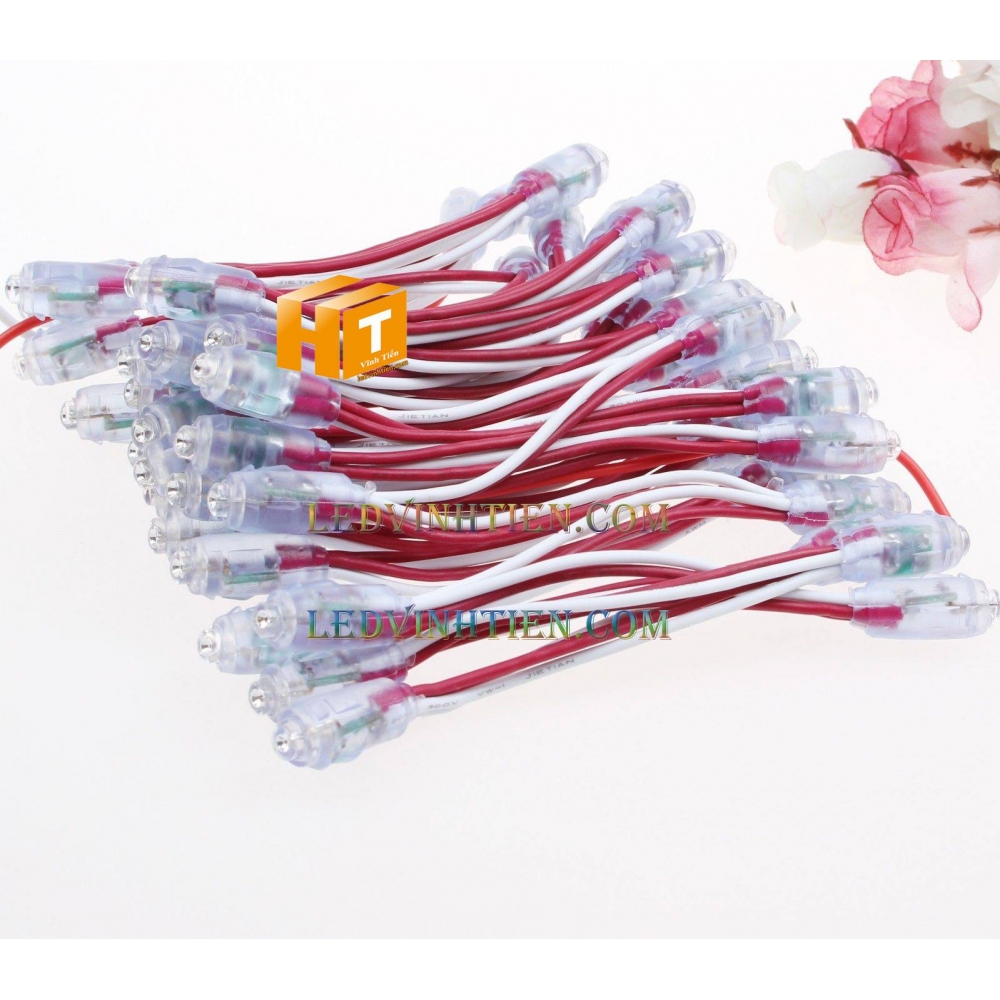 Led đúc F8 12V đầu trong màu đỏ