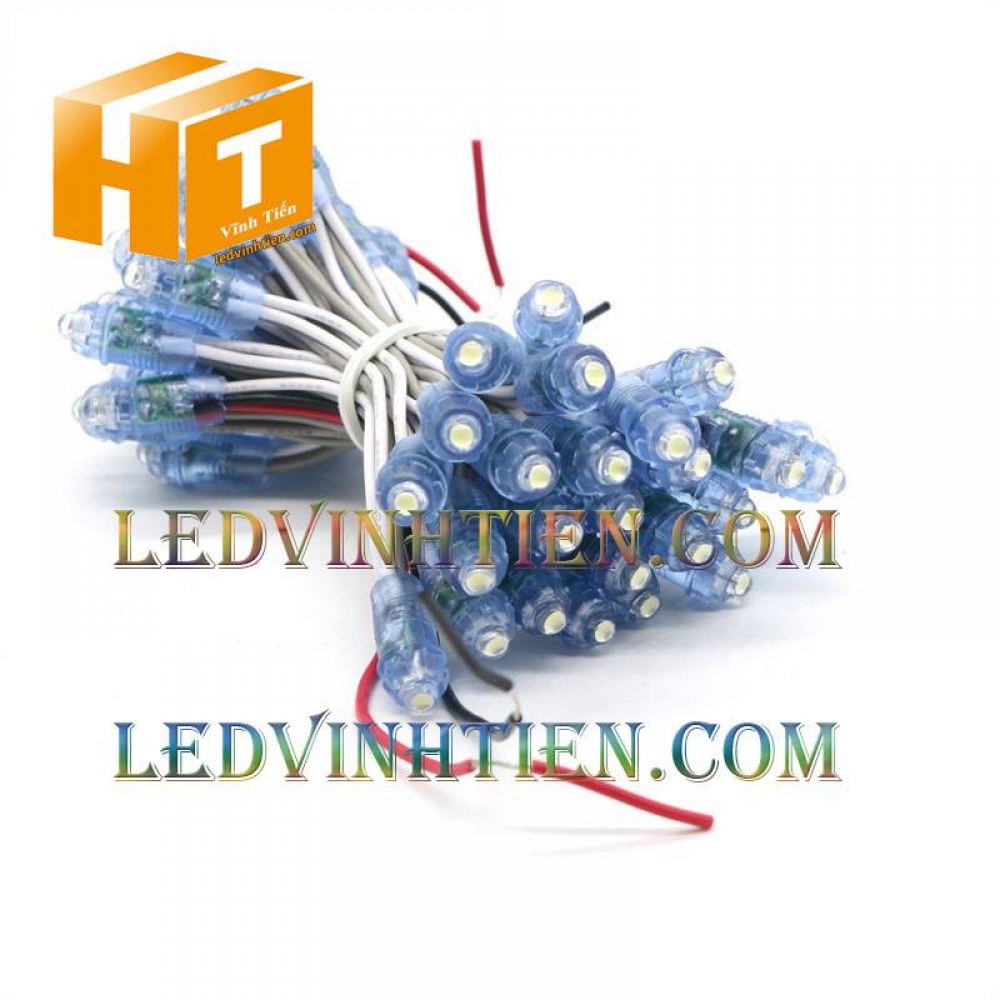 Led đúc F8 12V đầu trong màu trắng