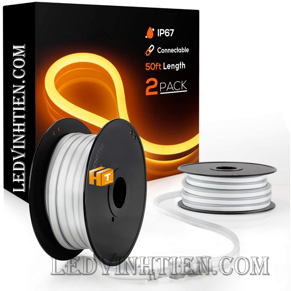 Led Dây  Neon Flex 220V Cuộn 100m Màu Vàng