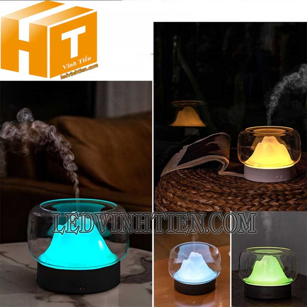 Đèn led xông tinh dầu núi lửa 400ml