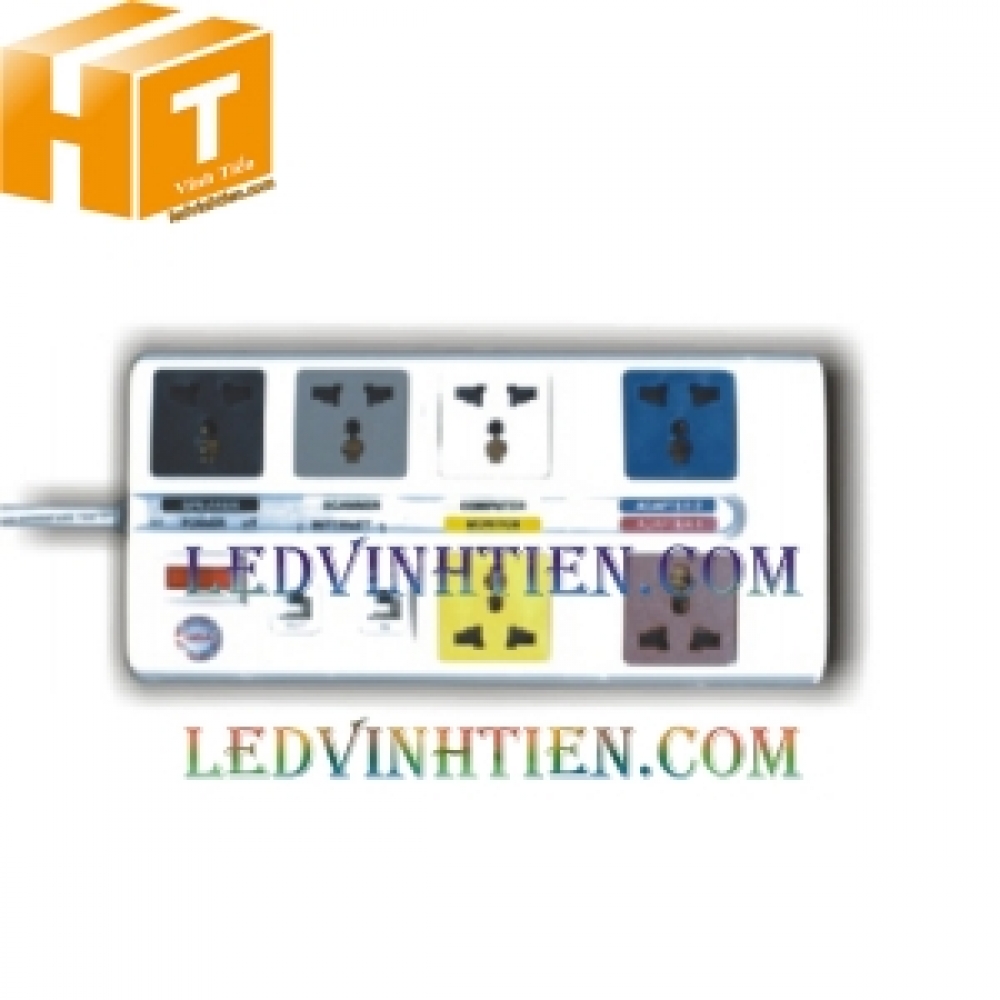 Ổ cắm kéo dài đa năng LIOA 6 OFFICE-3w màu trắng
