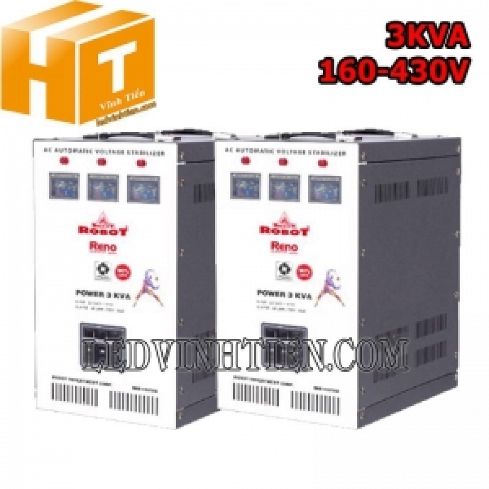 Ổn áp 3 pha 3KVA Robot Reno 160-430V