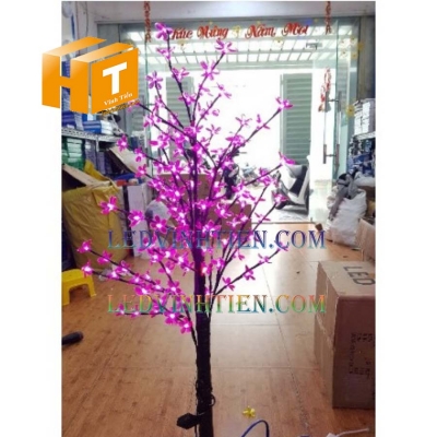 Cây hoa đào đèn led 3m màu hồng