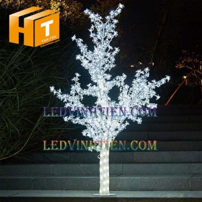 Cây hoa đào đèn led 3m màu trắng
