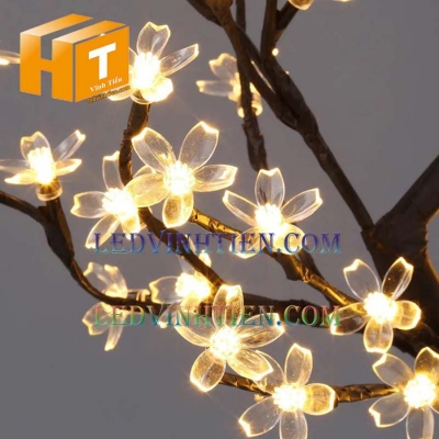 Cây hoa đào đèn led 3m màu vàng