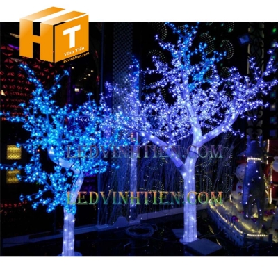 Cây hoa đèn led 1.5m xanh dương