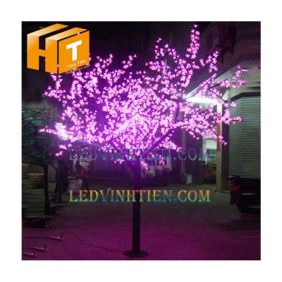 Cây hoa đèn led 1.5m màu tím