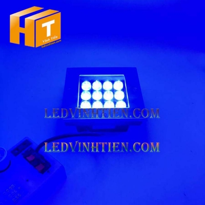 Đèn âm đất vuông 12w xanh dương