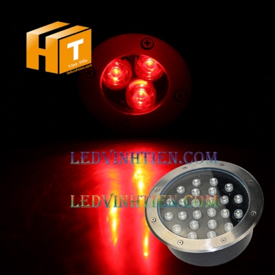 Đèn led âm đất 24W màu đỏ