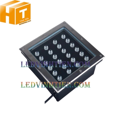 Đèn âm đất vuông 24w xanh dương