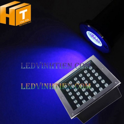 Đèn âm đất 36w vuông xanh dương
