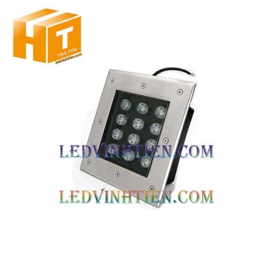 Đèn âm đất vuông 12w màu vàng