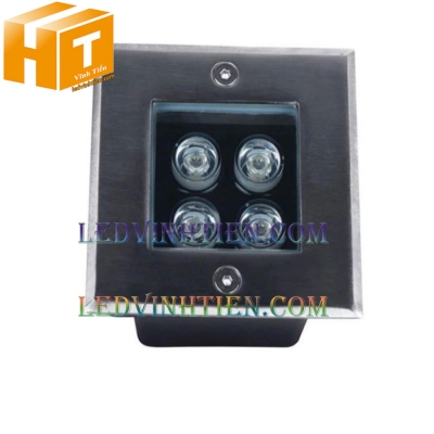 Đèn âm đất vuông 4w màu đỏ
