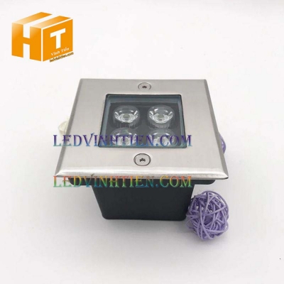 Đèn âm đất vuông 4w xanh lá