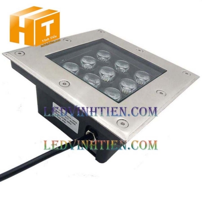 Đèn âm đất vuông 9w xanh lá