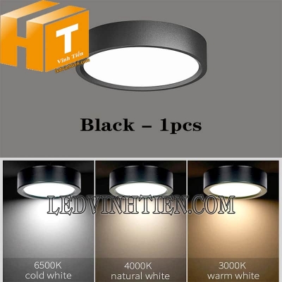 Đèn led panel ốp trần nổi vuông viền đen SSPLB-12W trắng, vàng