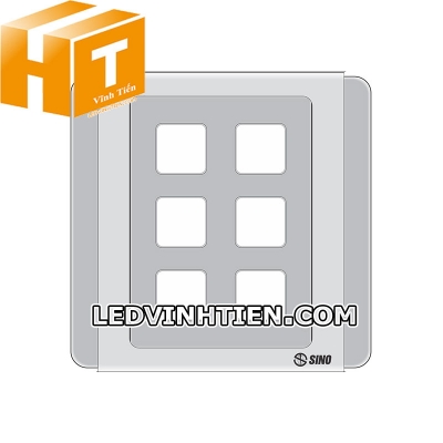 Mặt công tắc 6 lỗ S66G6X Sino