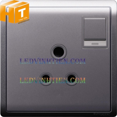 Ổ cắm 3 chân tròn 5A màu bạc Schneider