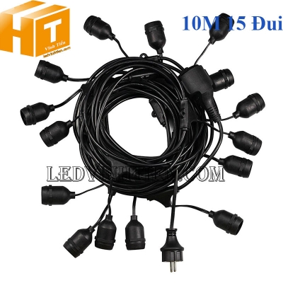 Bộ dây treo kín nước dài 10m 15 đui