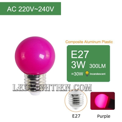 Bóng chanh 3W tím