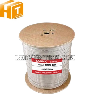 Cáp đồng trục liền nguồn SANNIC CCS-CU cuộn 305m