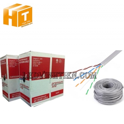 Cáp mạng Cat6 U/UTP, 24AWG Premium Line Gray