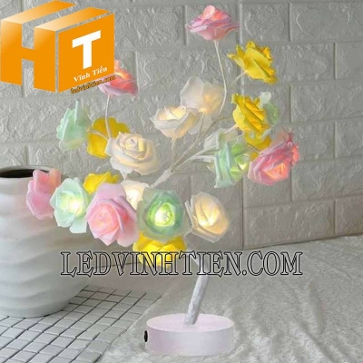 Đèn cây hoa đủ màu dùng pin
