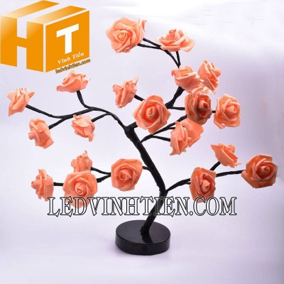 Đèn cây hoa màu cam dùng pin