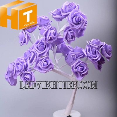Đèn cây hoa màu tím dùng pin