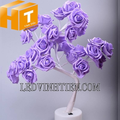 Đèn cây hoa màu tím dùng pin